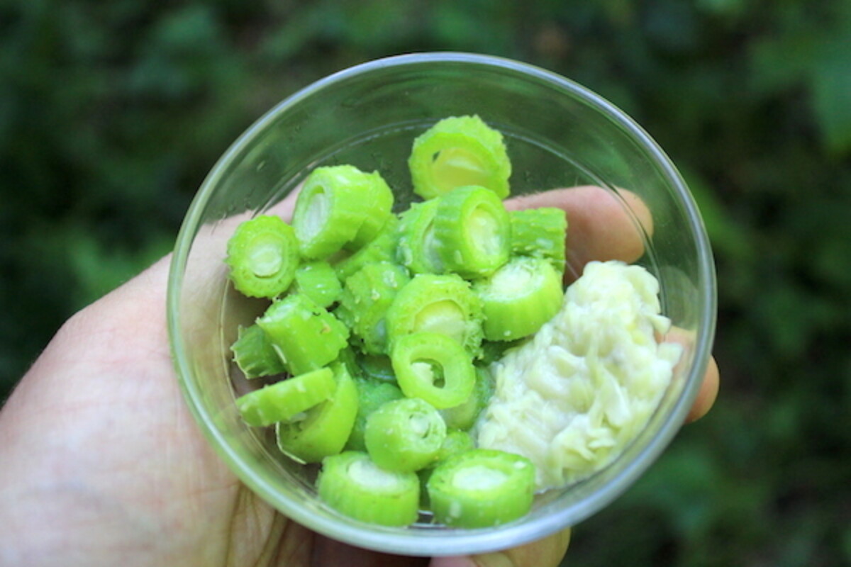 Milkweed Okra and Cheese in a bowl together