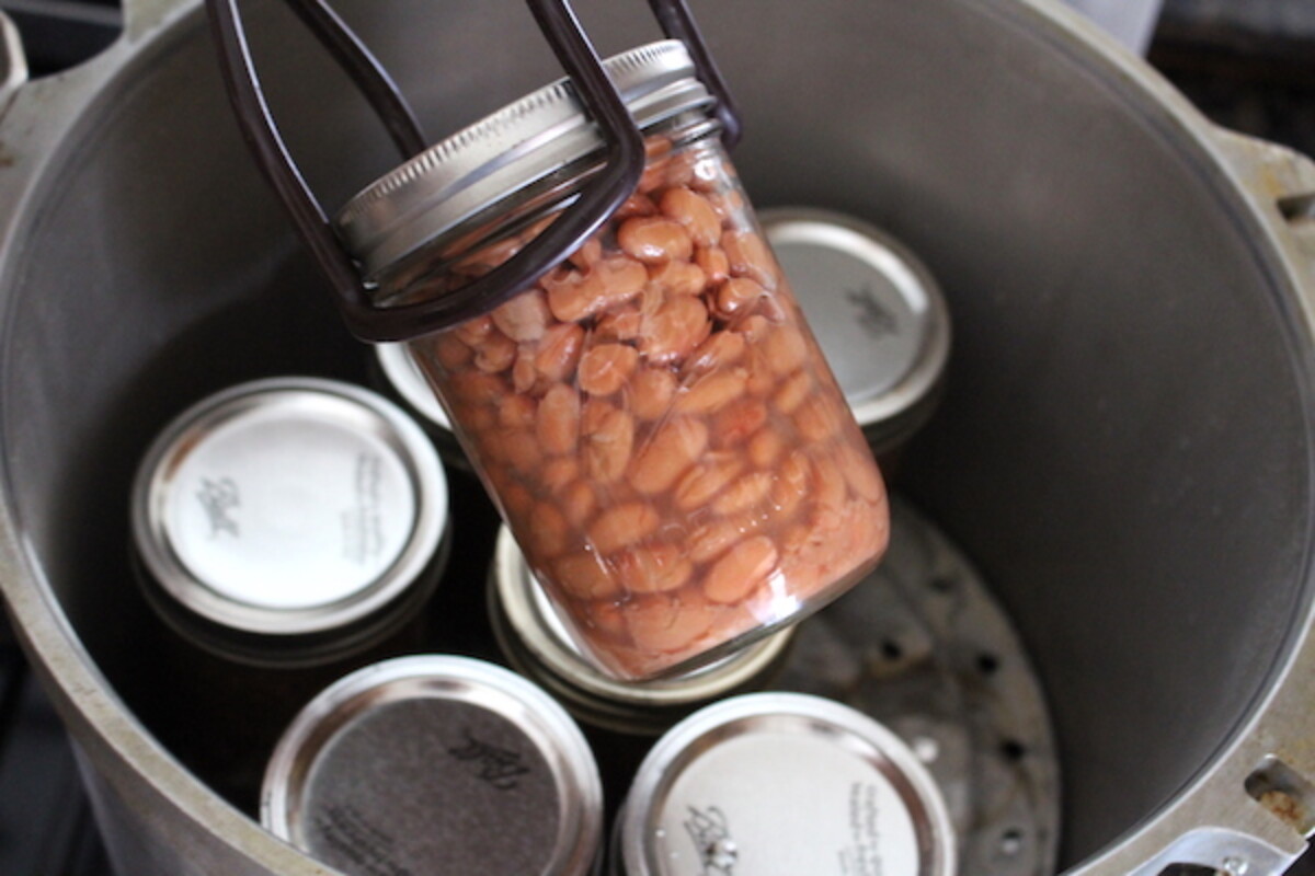 Unloading Pinto Beans from the pressure canner ~ The result is shelf stable jars of home canned beans