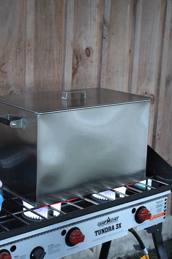 Amish Made Stovetop Water Bath Canner in My Outdoor Canning Kitchen