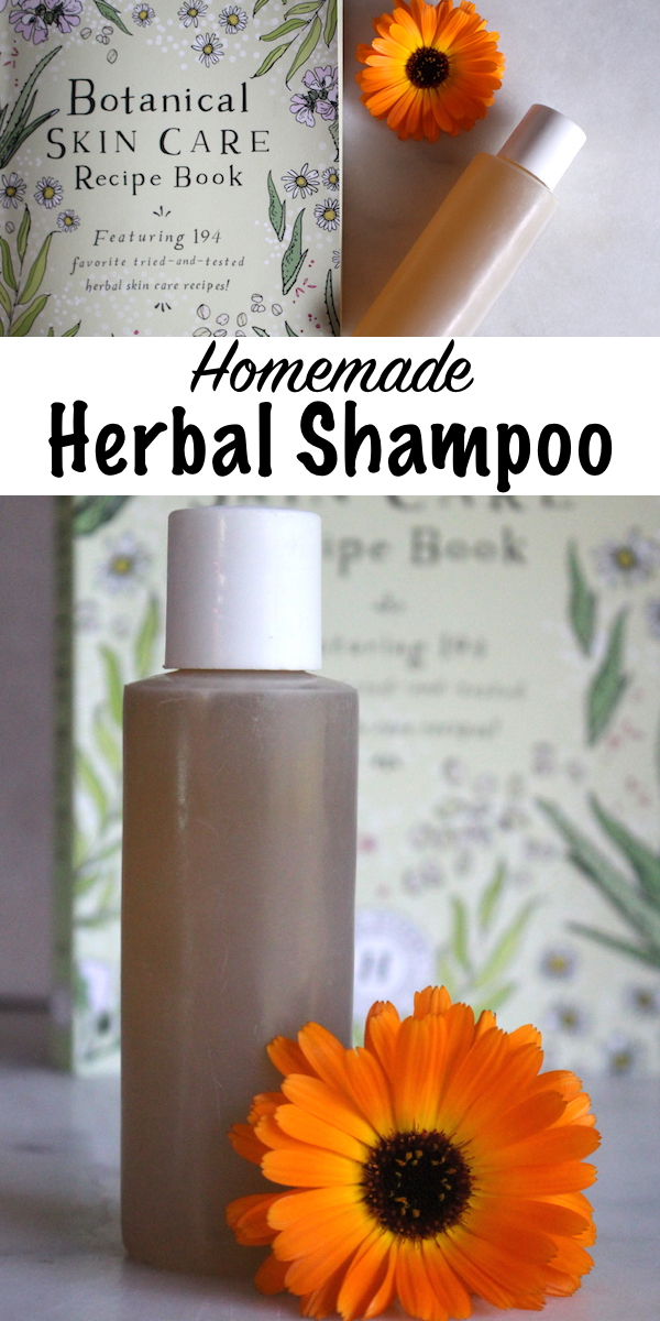 Homemade Herbal Shampoo ~ This simple herbal hair care recipe comes from the Herbal Academy's Botanical Skin Care course. Learn how to make your own herbal hair and skin care products! #herbalism #herbs #haircare #naturalbeauty