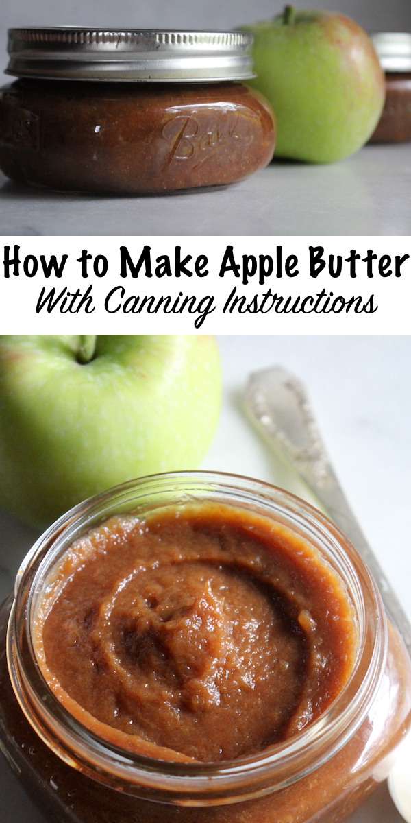 How to Make Apple Butter (With Canning Instructions) ~ Making apple butter is really easy, and all it takes is a bit of patience. Crock pot apple butter mimics the old fashioned process, and naturally carmelizes the apple sugars for a rich brown spread. Canning apple butter is simple, and only requires a few minutes in a water bath canner. #applebutter #fall #fallrecipes #applerecipes #canning