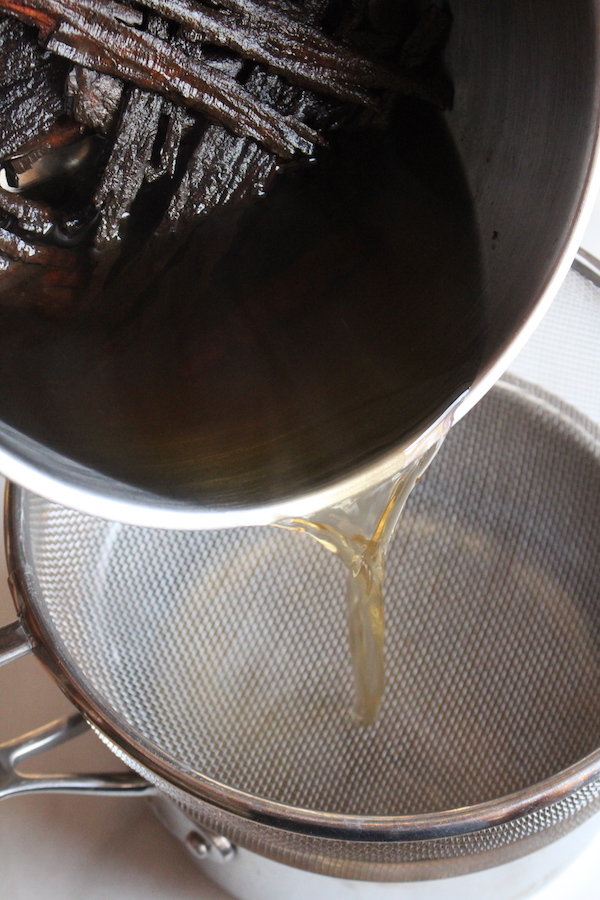 Straining Shagbark Hickory Syrup