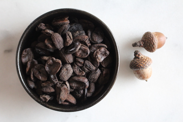 Acorns roasted for coffee