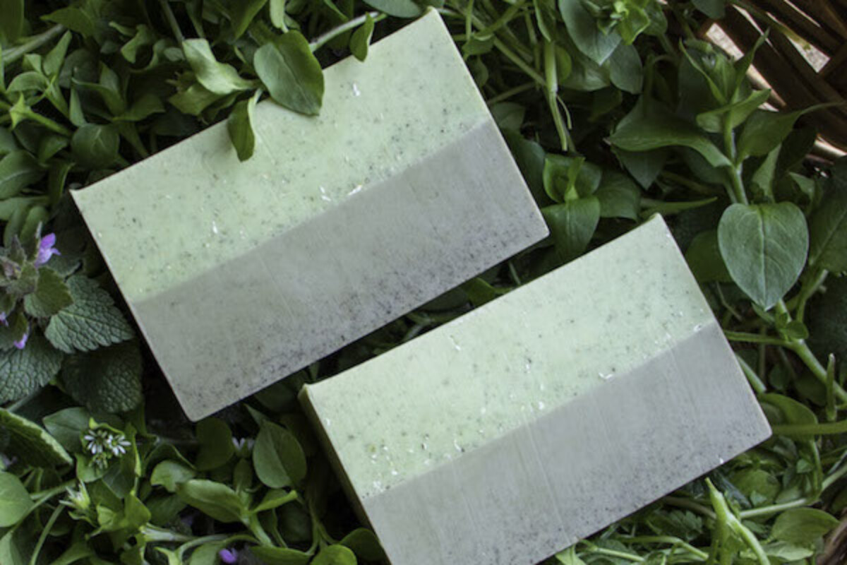 Gardener's Soap with Spring Weeds