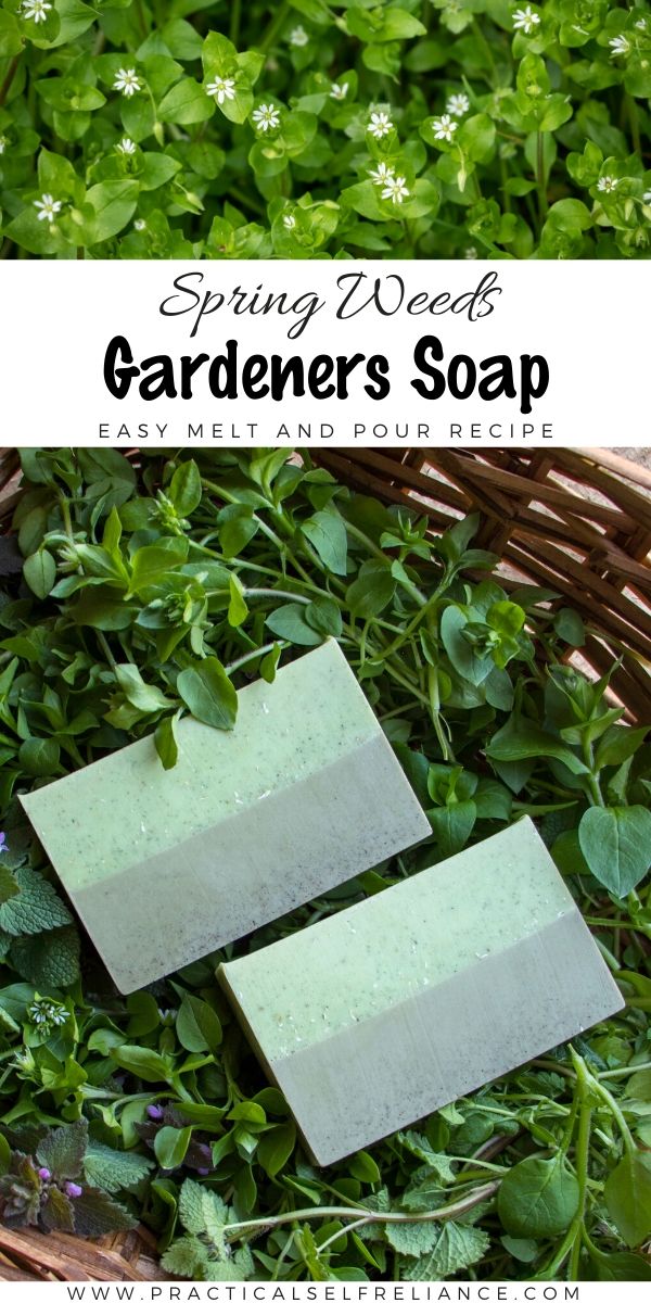 Spring Weeds Gardener's Soap ~ Easy Melt and Pour Recipe for home soap making #soapmaking #garden #gardening #diy #crafts 