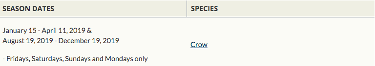 crow season