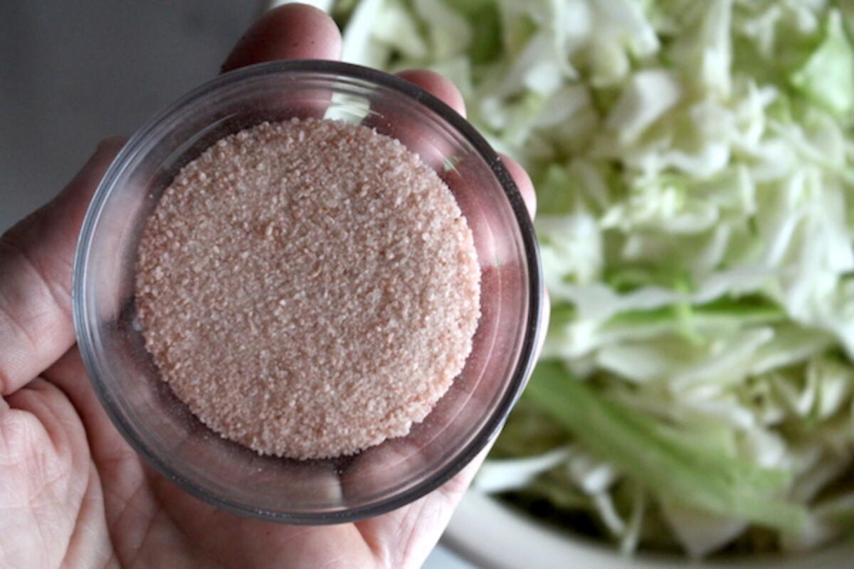 Adding Salt to Sauerkraut