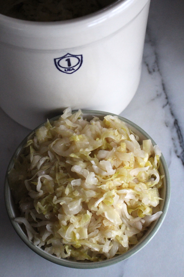 Finished Sauerkraut from a Crock