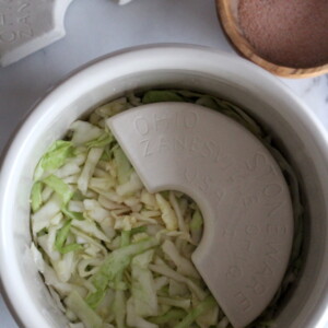 Sauerkraut in a Crock