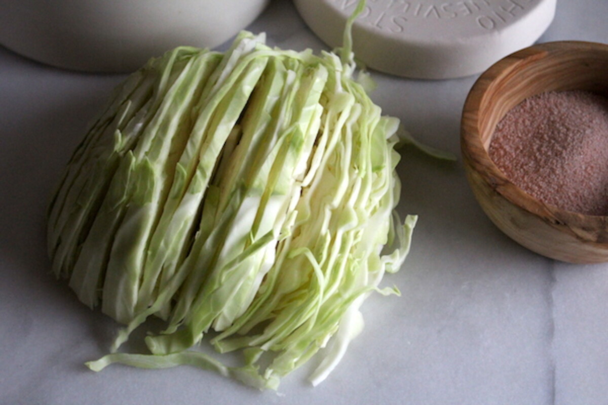 Slicing cabbage for sauerkraut