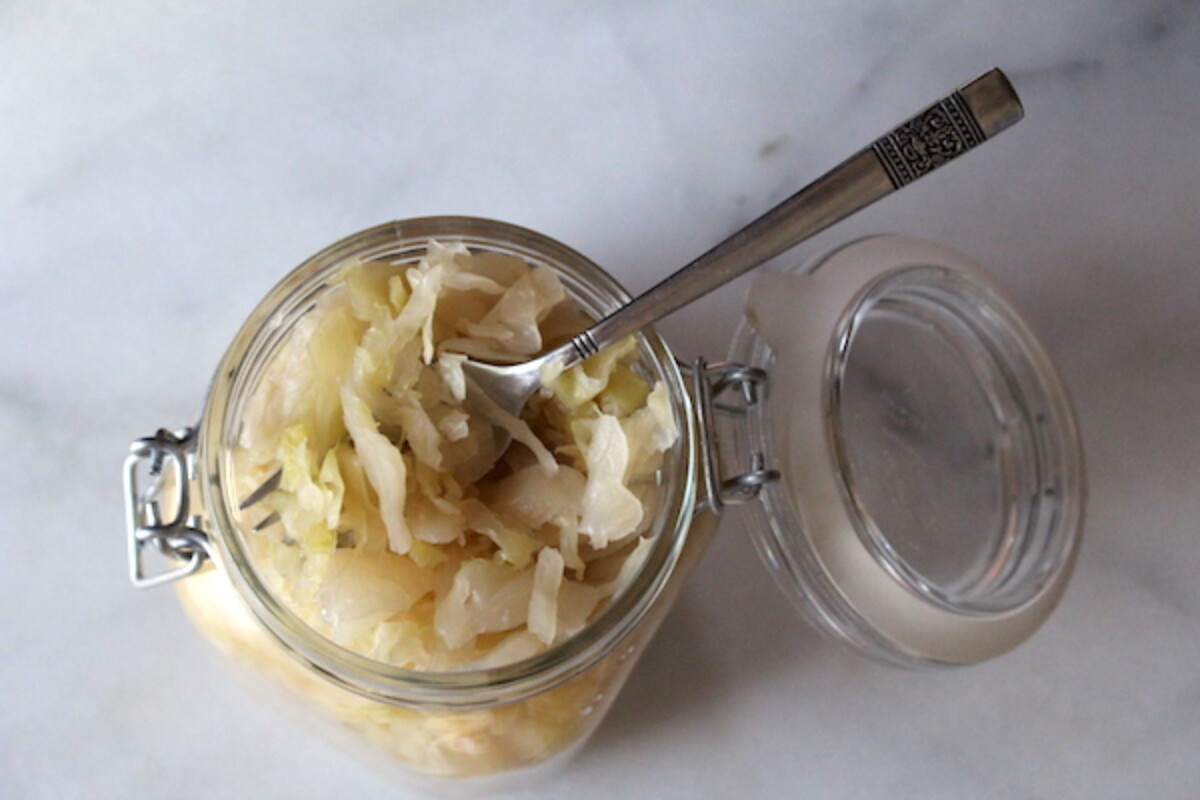 Jar of Homemade Sauerkraut
