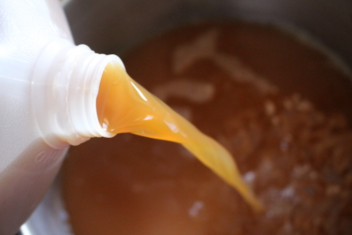 Pouring Cider for Syrup