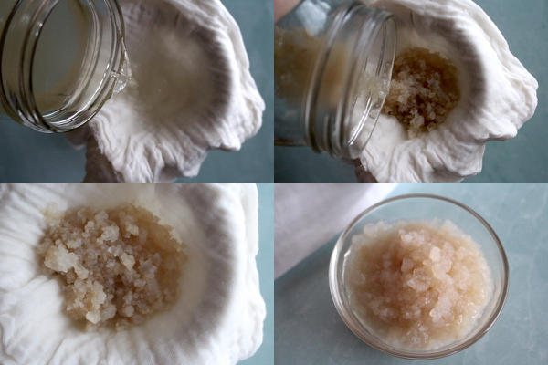 Straining Water Kefir Grains
