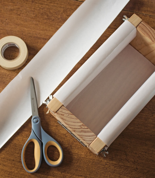 Lining a wooden soap mold