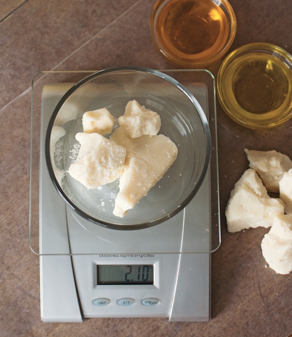Weighing oils and butters for soap making
