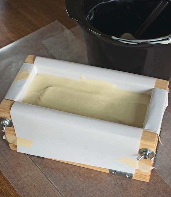 Cold Process soapmaking allows the soap to cure at room temperature for several weeks (hot process, on the other hand, cures the soap faster with heat.)