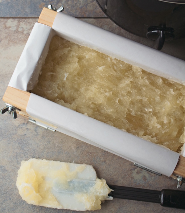 Hot process soap in a lined soap mold