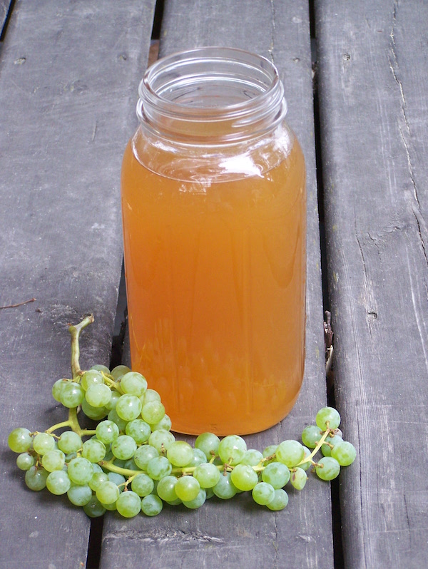 Homemade Grape Vinegar in a Half Gallon Mason Jar