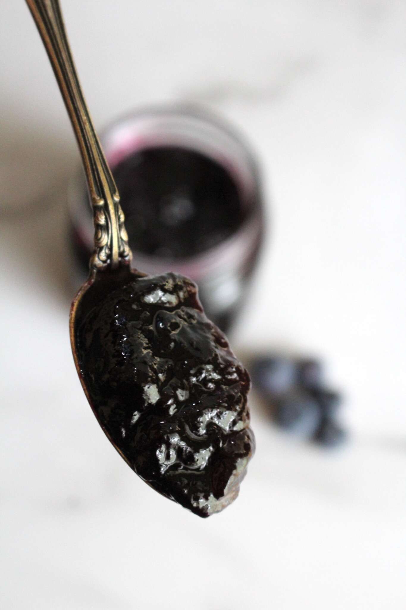 Close-up of blueberry jelly texture