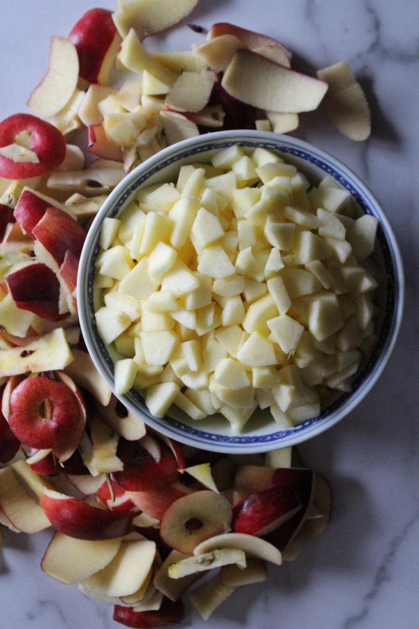 Chopped Apples for Making Apple Jam