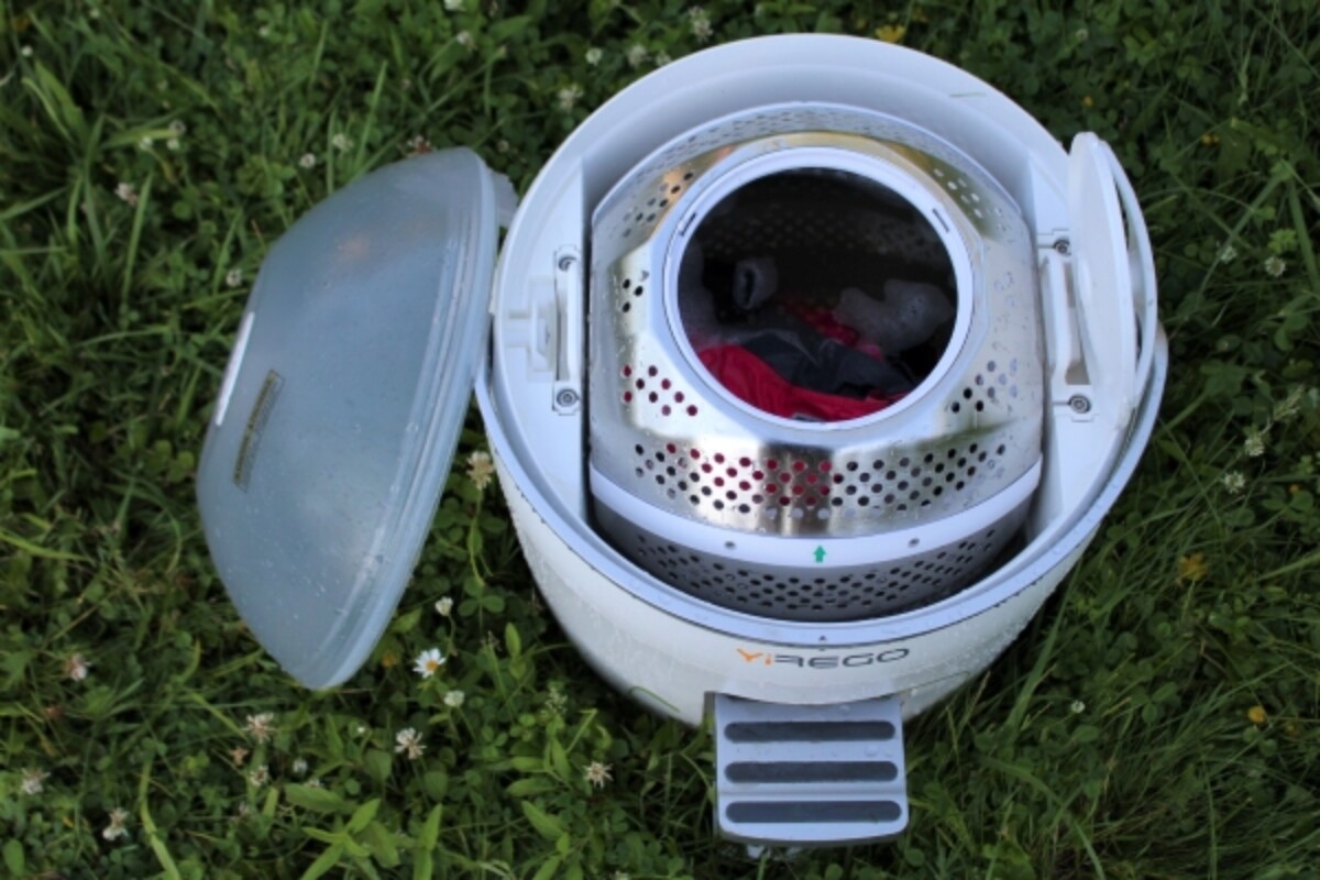 Pedal powered washing machine for off-grid laundry