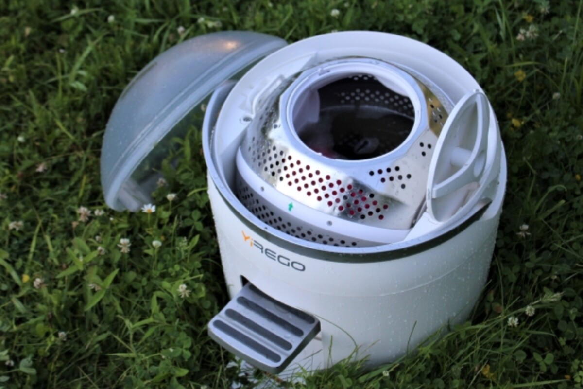 Our small pedal powered washing machine