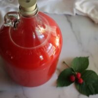 Homemade raspberry wine