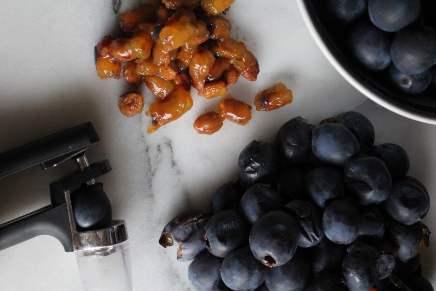 Pitting Damson Plums
