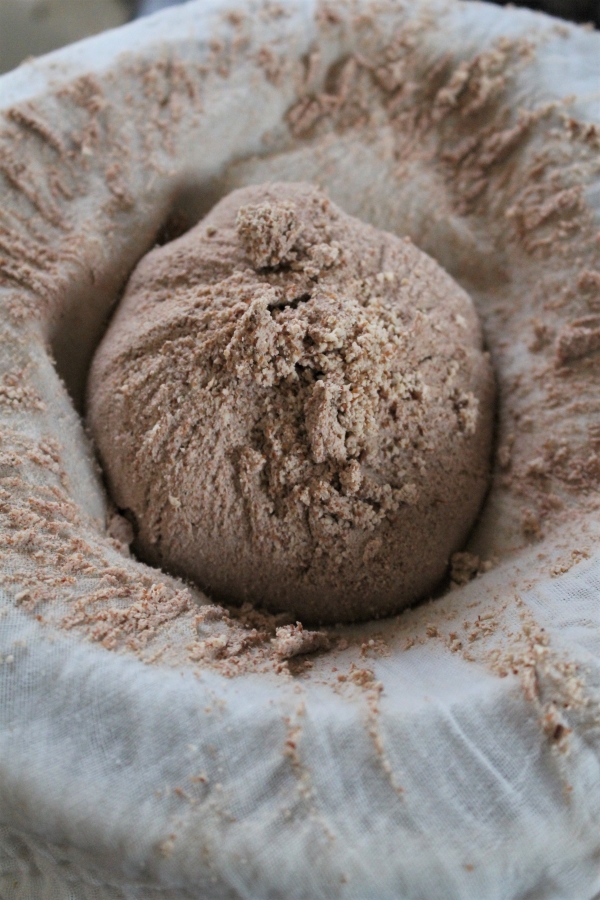 Straining Acorn Flour