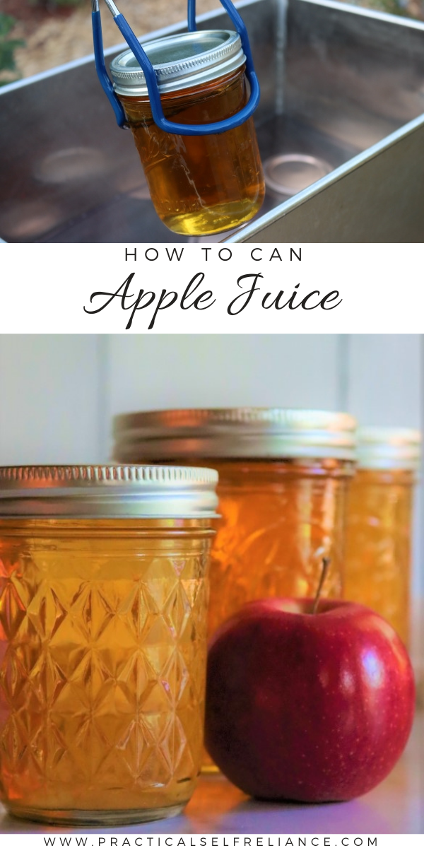 Canning Apple Juice ~ Learn how to water bath can apple juice for long term preservation. (Including a simple method for extracting apple juice without a juicer.)