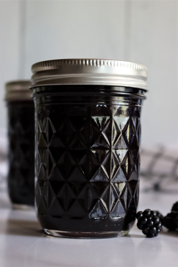 Homemade seedless blackberry jelly
