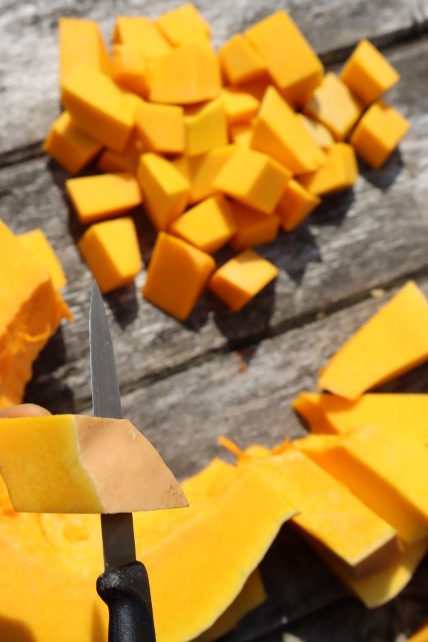 Peeling Pumpkin for Canning