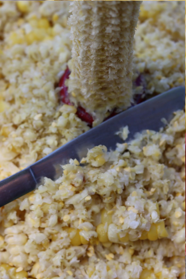 Scraping Cobs for Cream Style Corn
