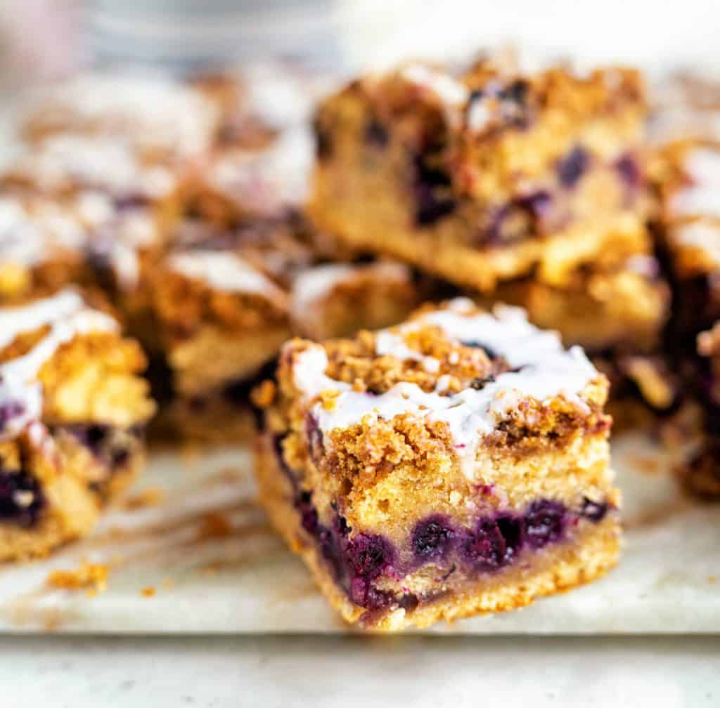 Sourdough Blueberry Crumb Cake from Super golden bakes