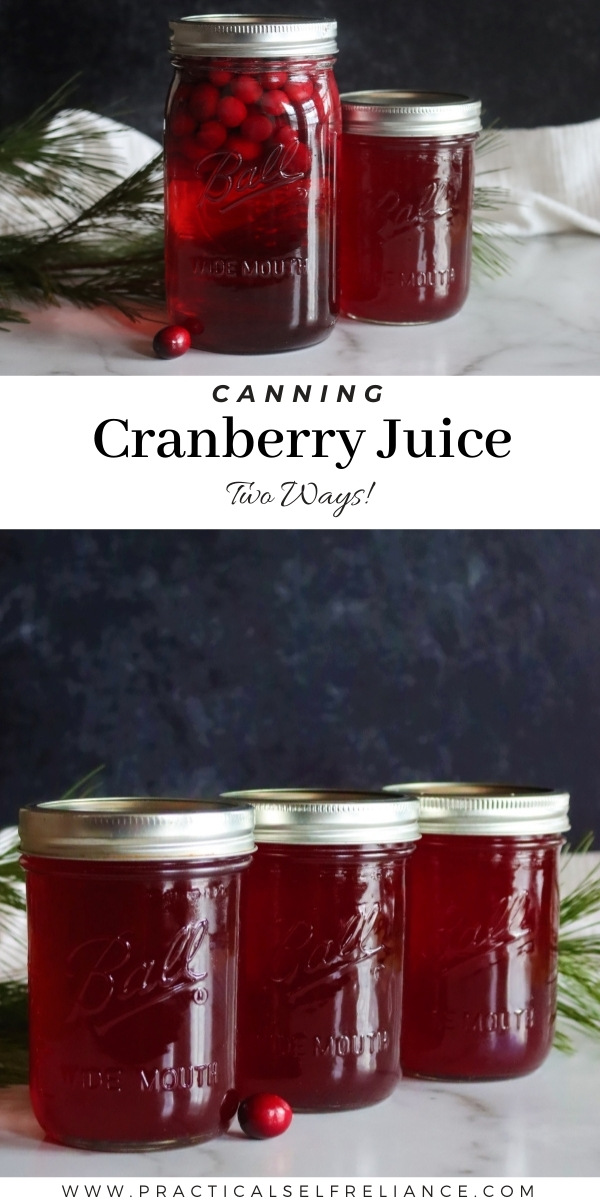 Canning Cranberry Juice ~ Learn two easy ways to can cranberry juice at home, with or without sugar.