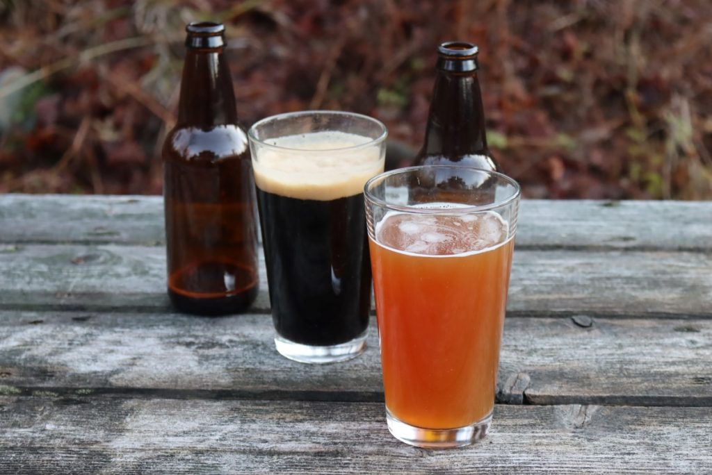 Two types of homemade beer