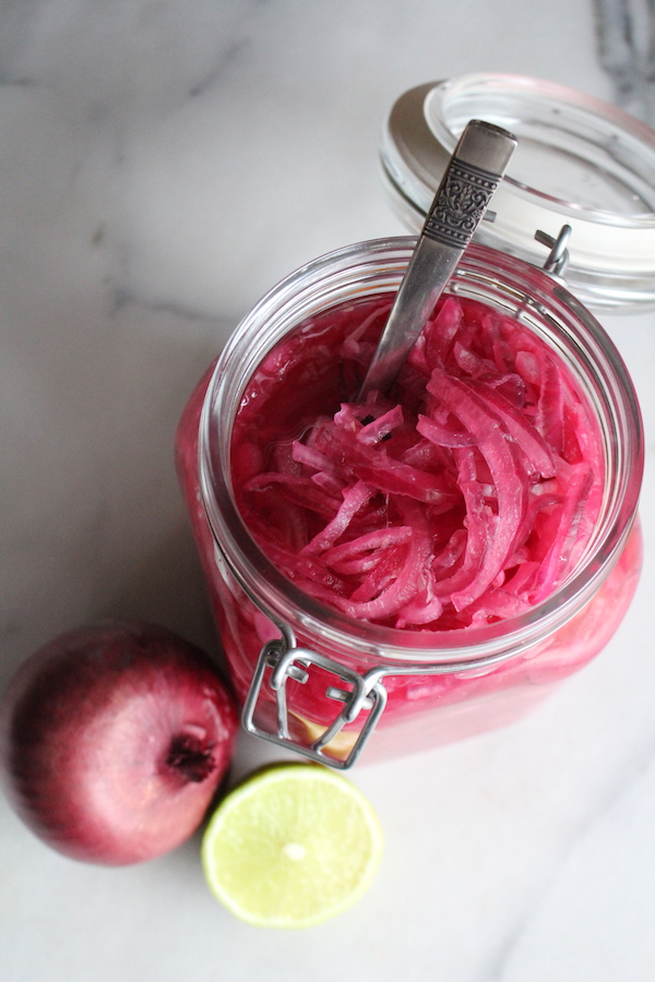 Lime pickled onions
