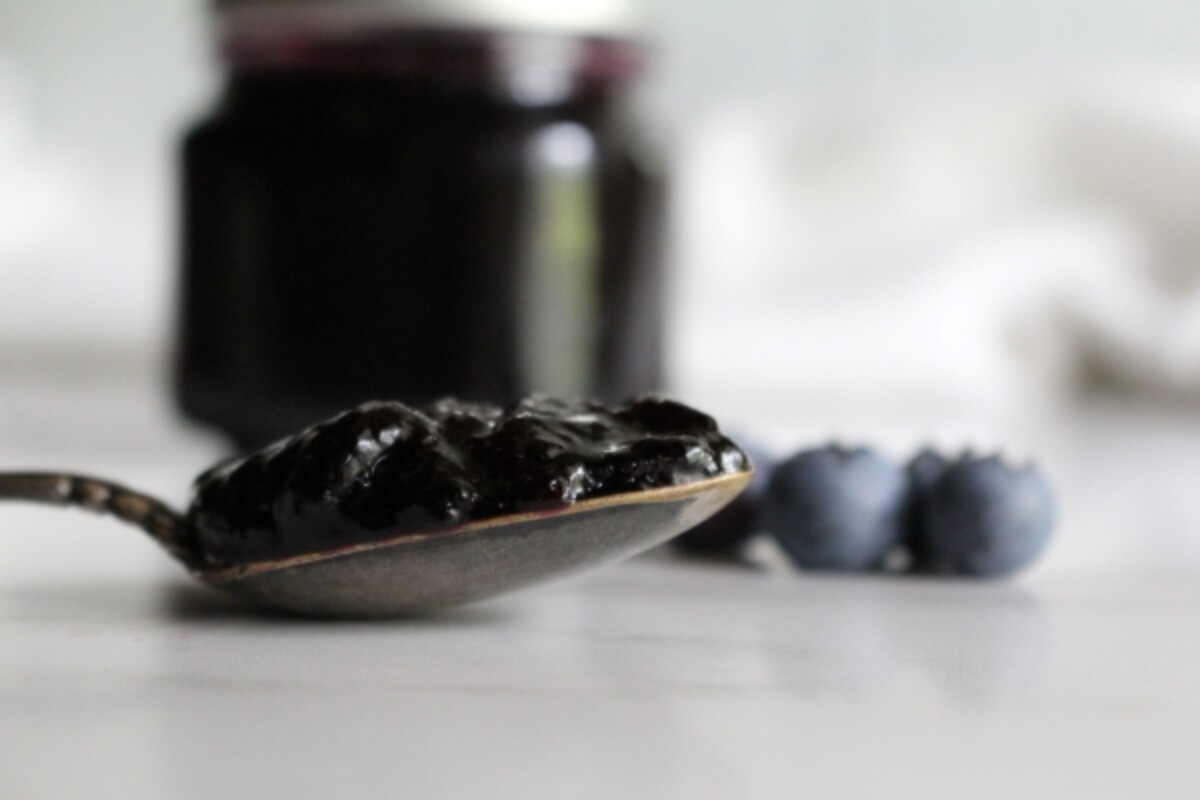 Blueberry Jelly on Spoon