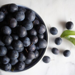 Damson Plums in Bowl
