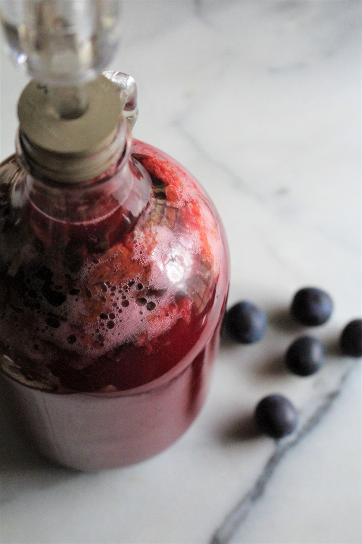 Plum wine in Primary Fermentation