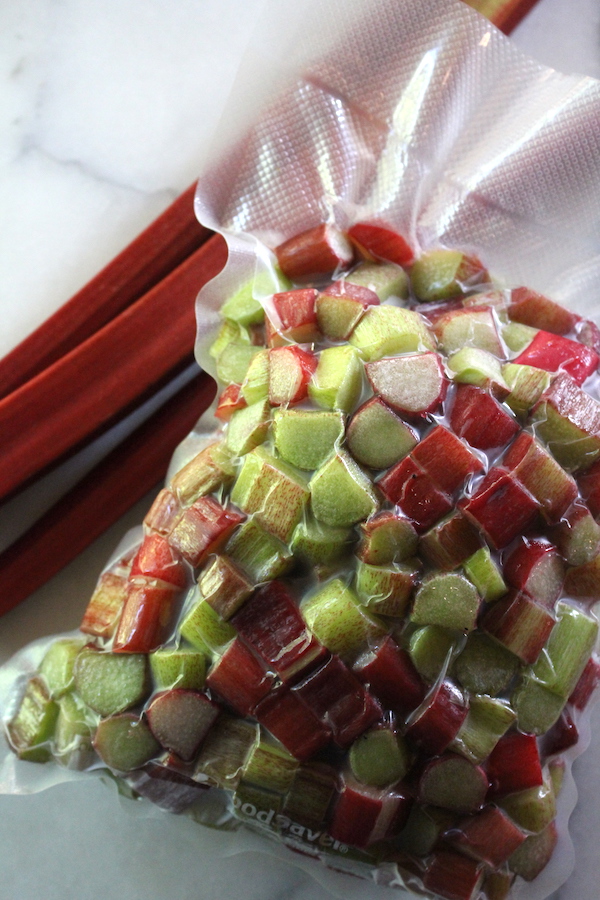 Freezing Rhubarb in a vacuum sealer bag