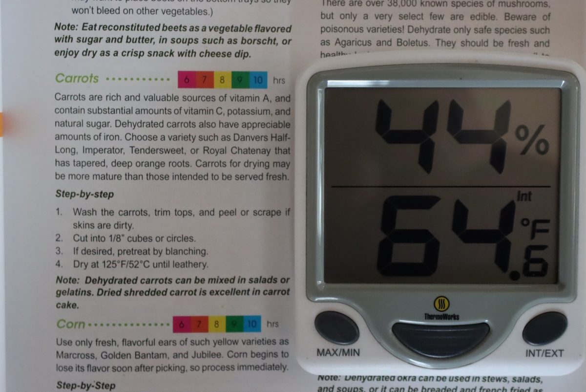 Instructions for Dehydrating Carrots