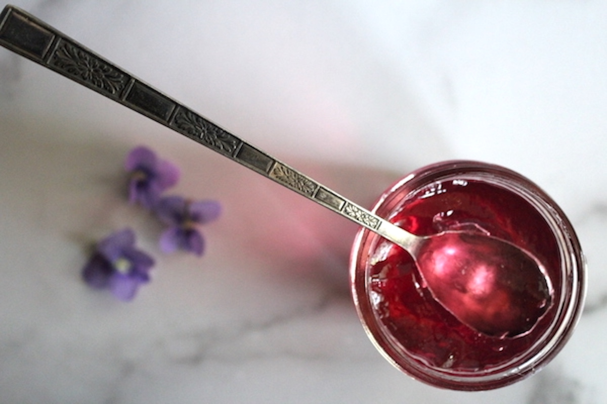 Violet Jelly with Spoon