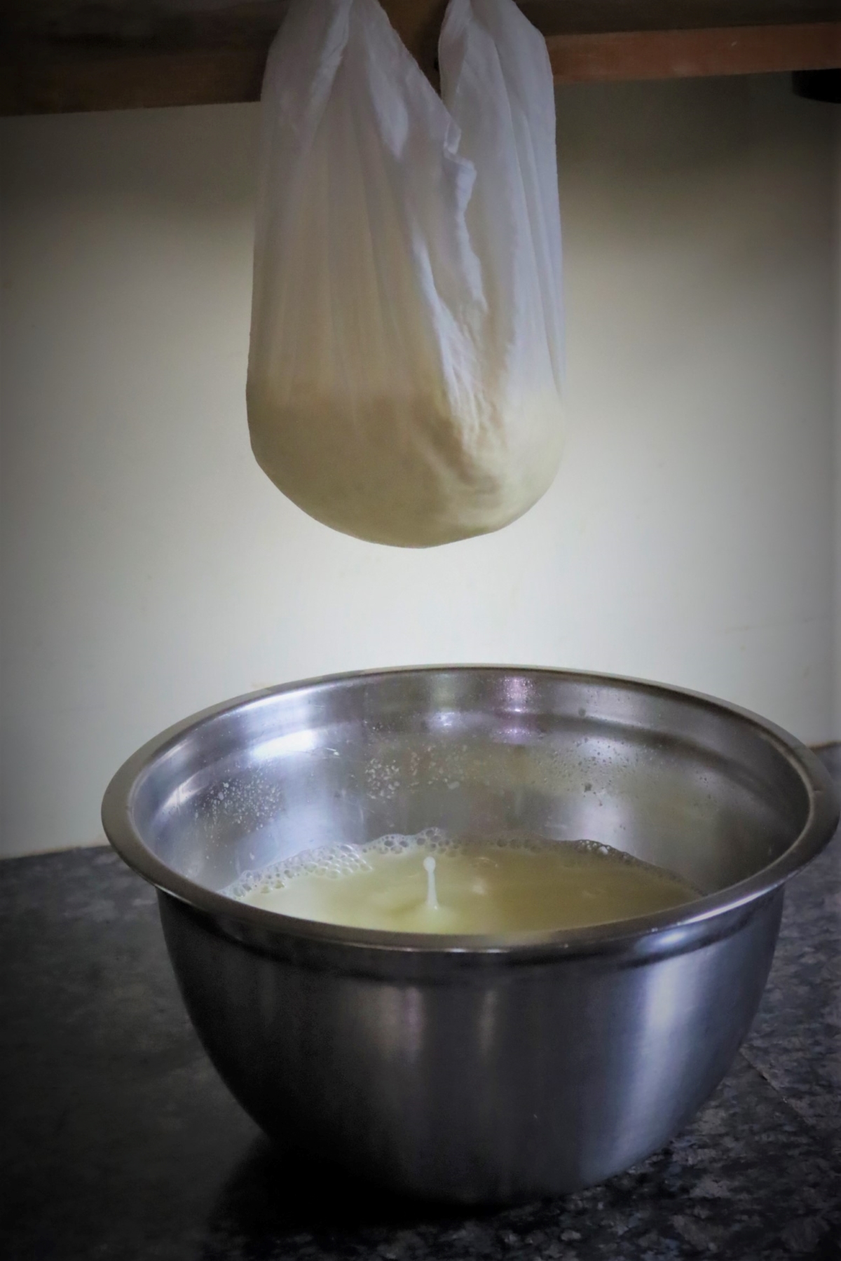 Hanging Paneer to Drain