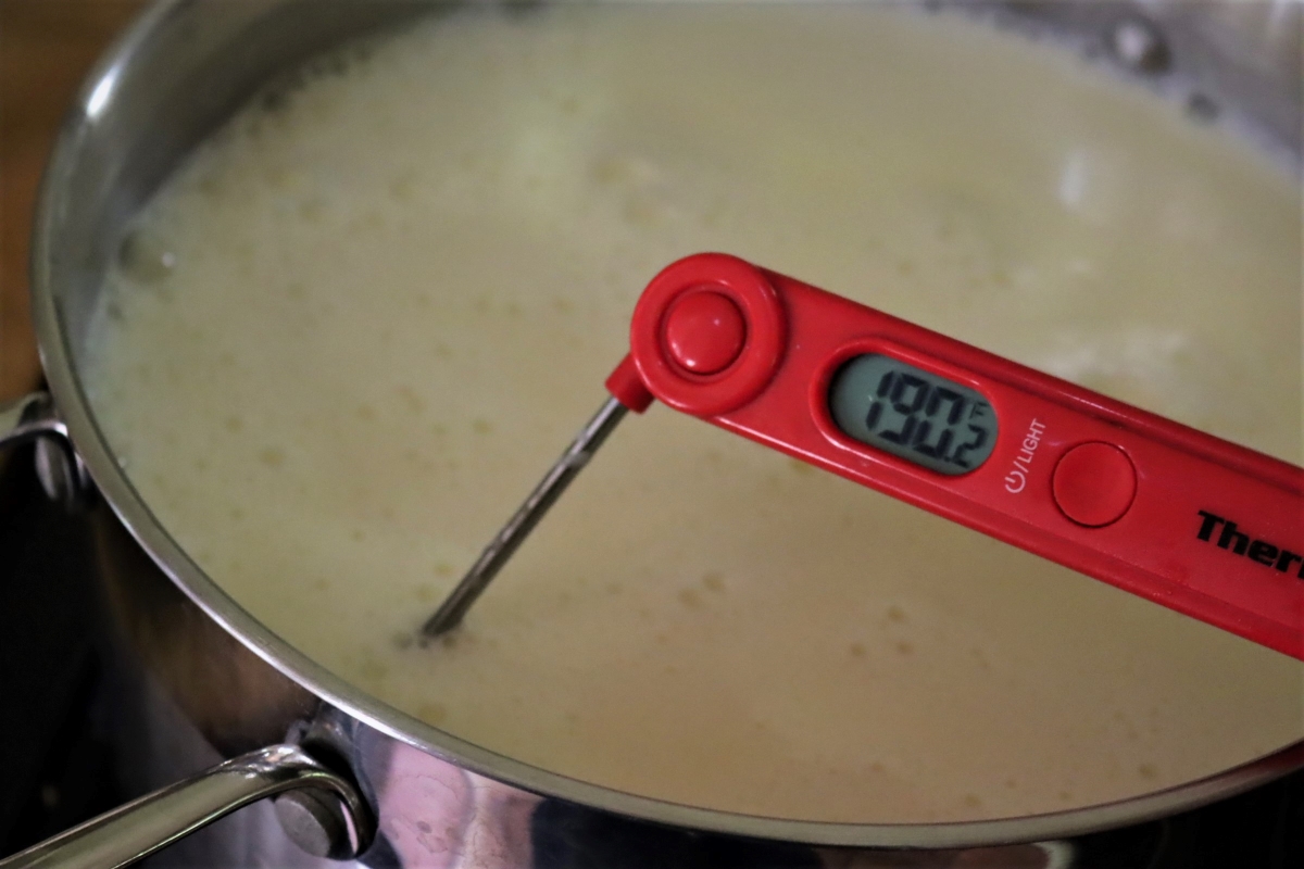 Heating Milk to 190 for Paneer