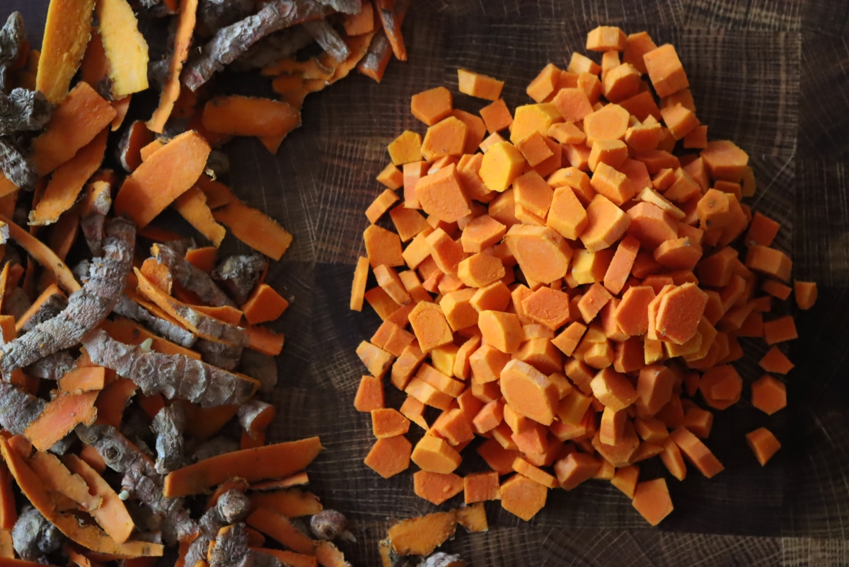 Peeled and Chopped Turmeric