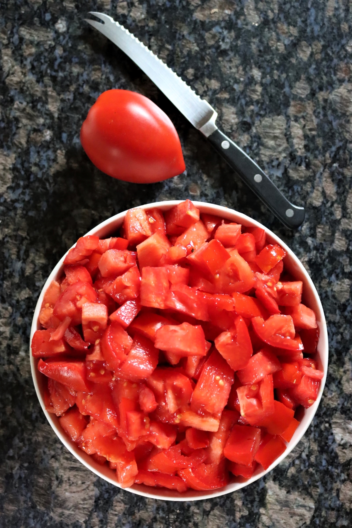 Tomatoes Diced for Tomato Jam