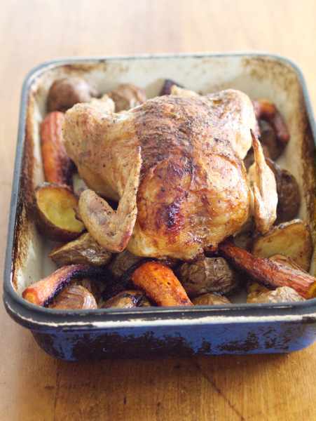 Roast Chicken from a Wood Cookstove