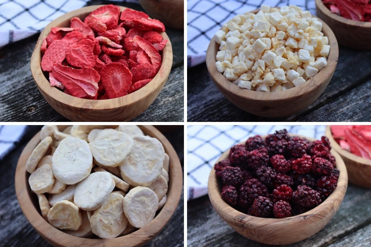 Four Types of Freeze Dried Fruit
