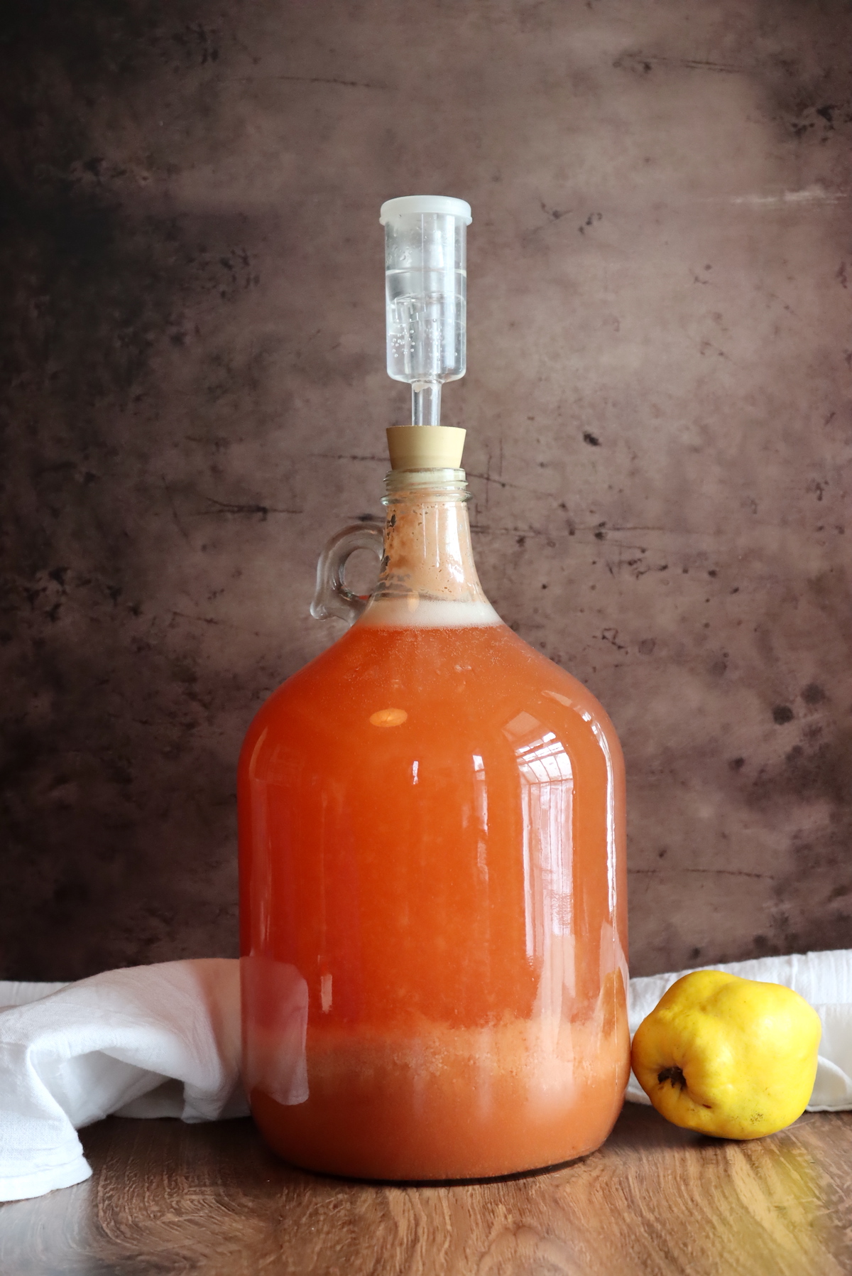 Quince wine after the pectin settles